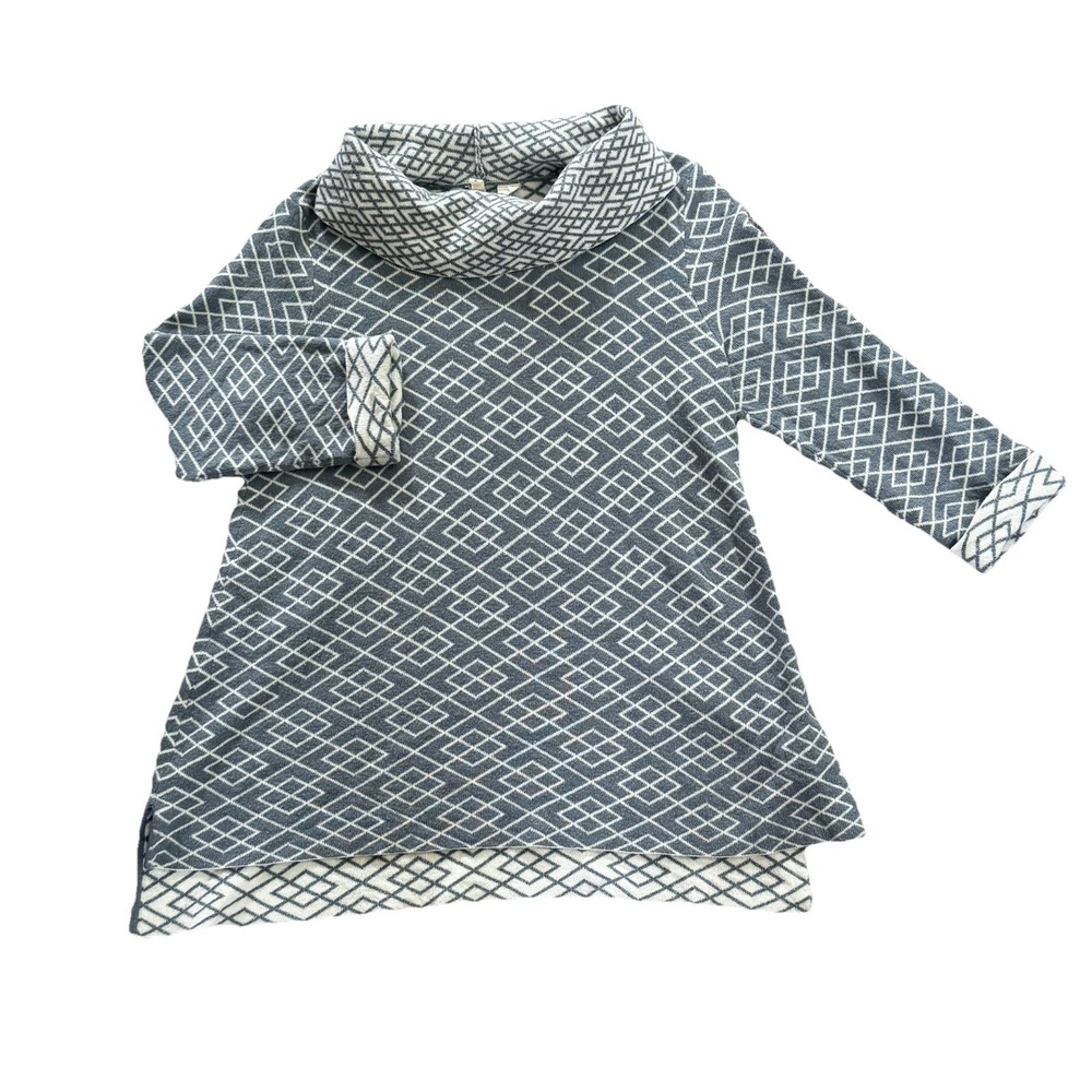 Anthropologie Moth Cowl Neck Sweater Womens L Boho Gray Lagenlook Alpaca Wool